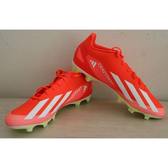 Adidas x CrazyFast Club Mens 9 Womens 10 Solar Red Flexible Ground Soccer Cleats - Picture 2 of 9